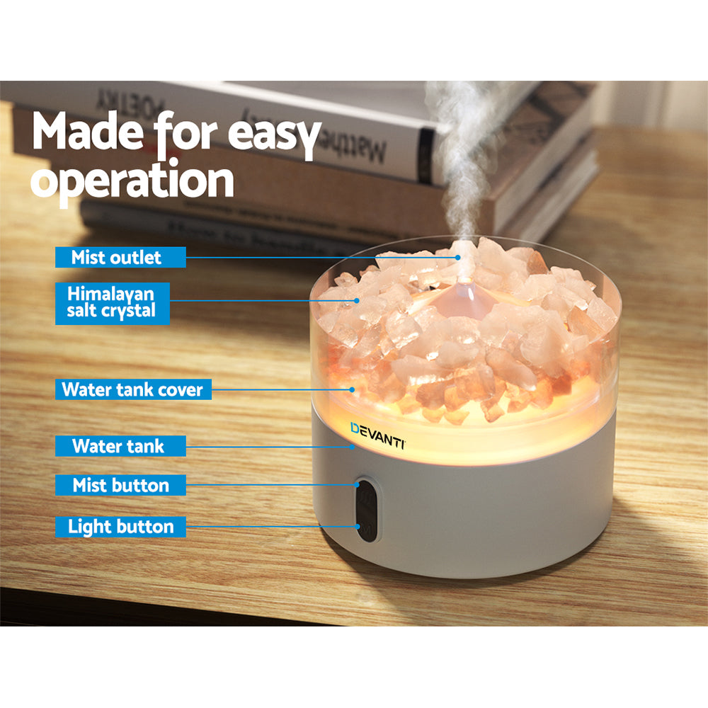 Devanti Aroma Diffuser with Himalayan Salt Crystals