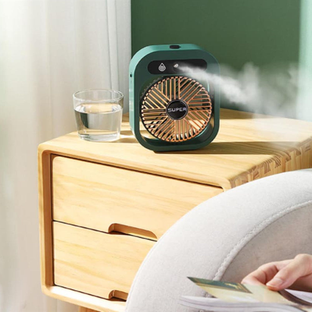 JY Ice Fog Air Conditioning Mist Humidfier Mini Fan