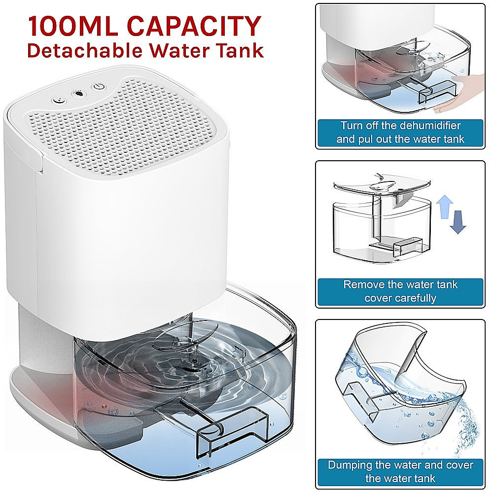 1000ML Mini Dehumidifier in sleek white design, featuring portable air drying technology for Australian offices and homes, priced at \$205.95