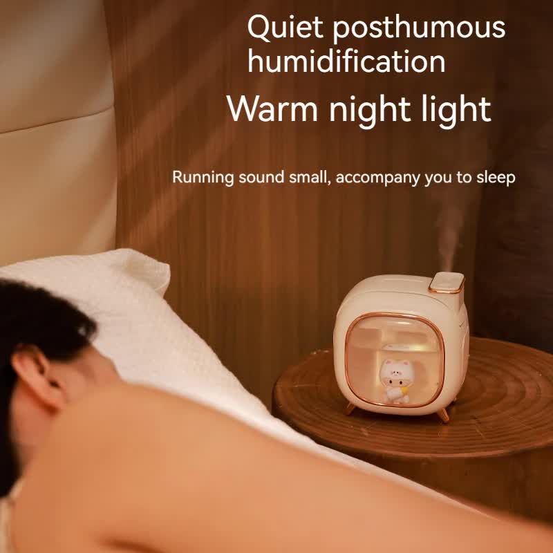 Off White USB Desktop Dual Mist Cute Humidifier with Essential Oil Diffuser, 500ml