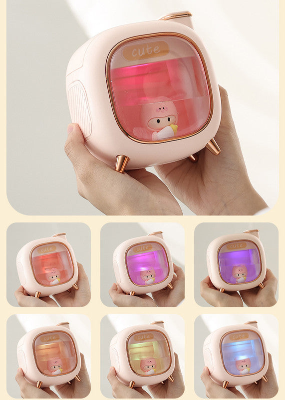 Off White USB Desktop Dual Mist Cute Humidifier with Essential Oil Diffuser, 500ml