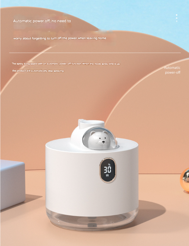 White electronic device with digital display on a peach-colored background